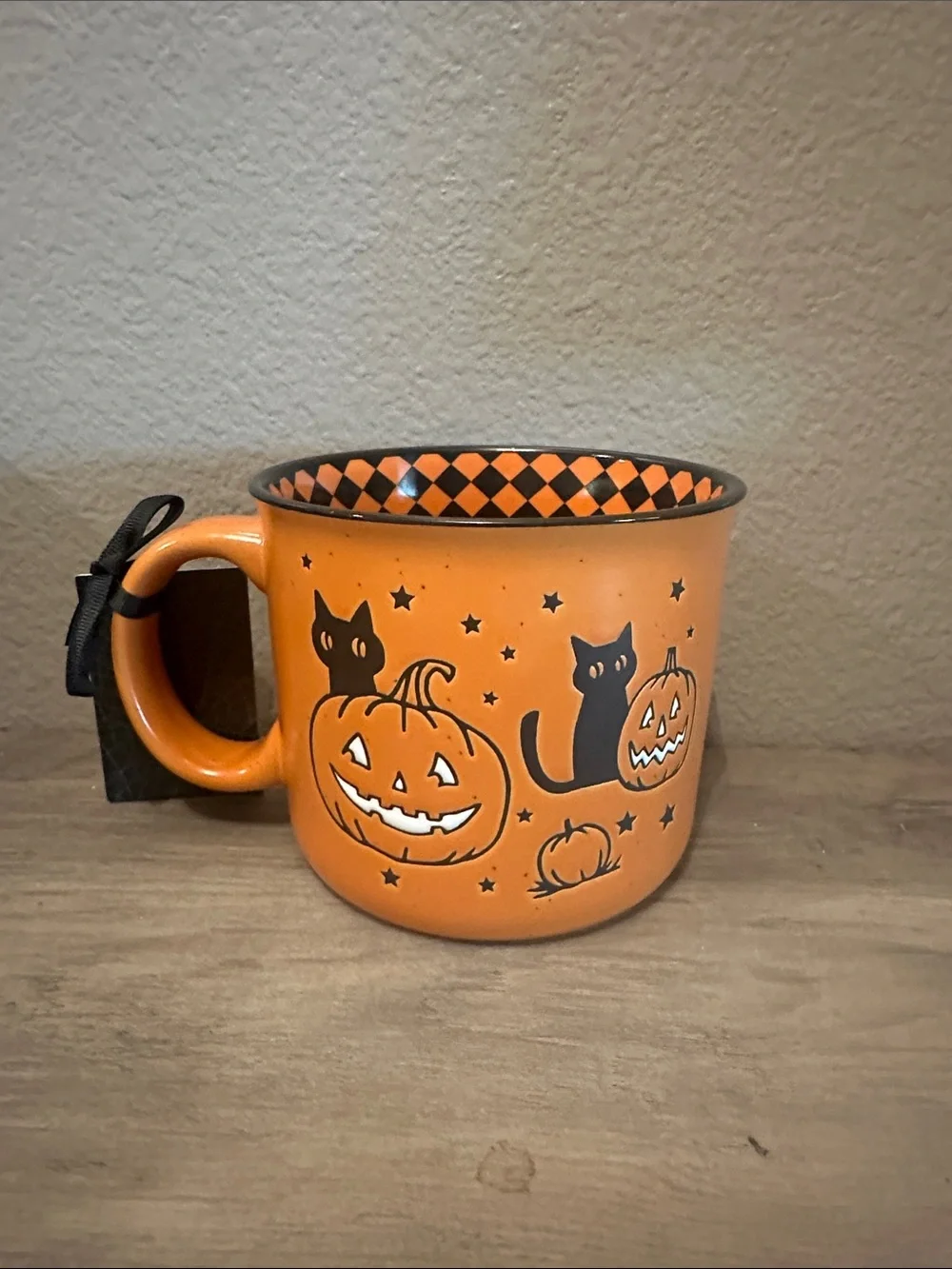 Cobwebs & Cauldrons Pumpkin & Black Cat Mug